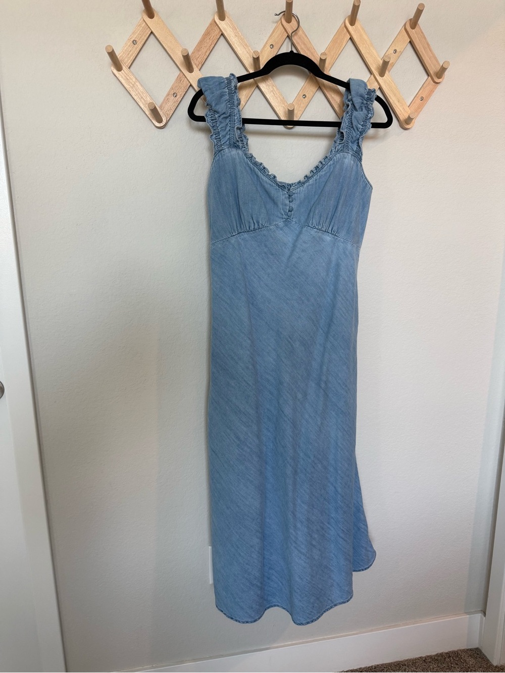 GAP Light Blue Ruffle Strap Dress